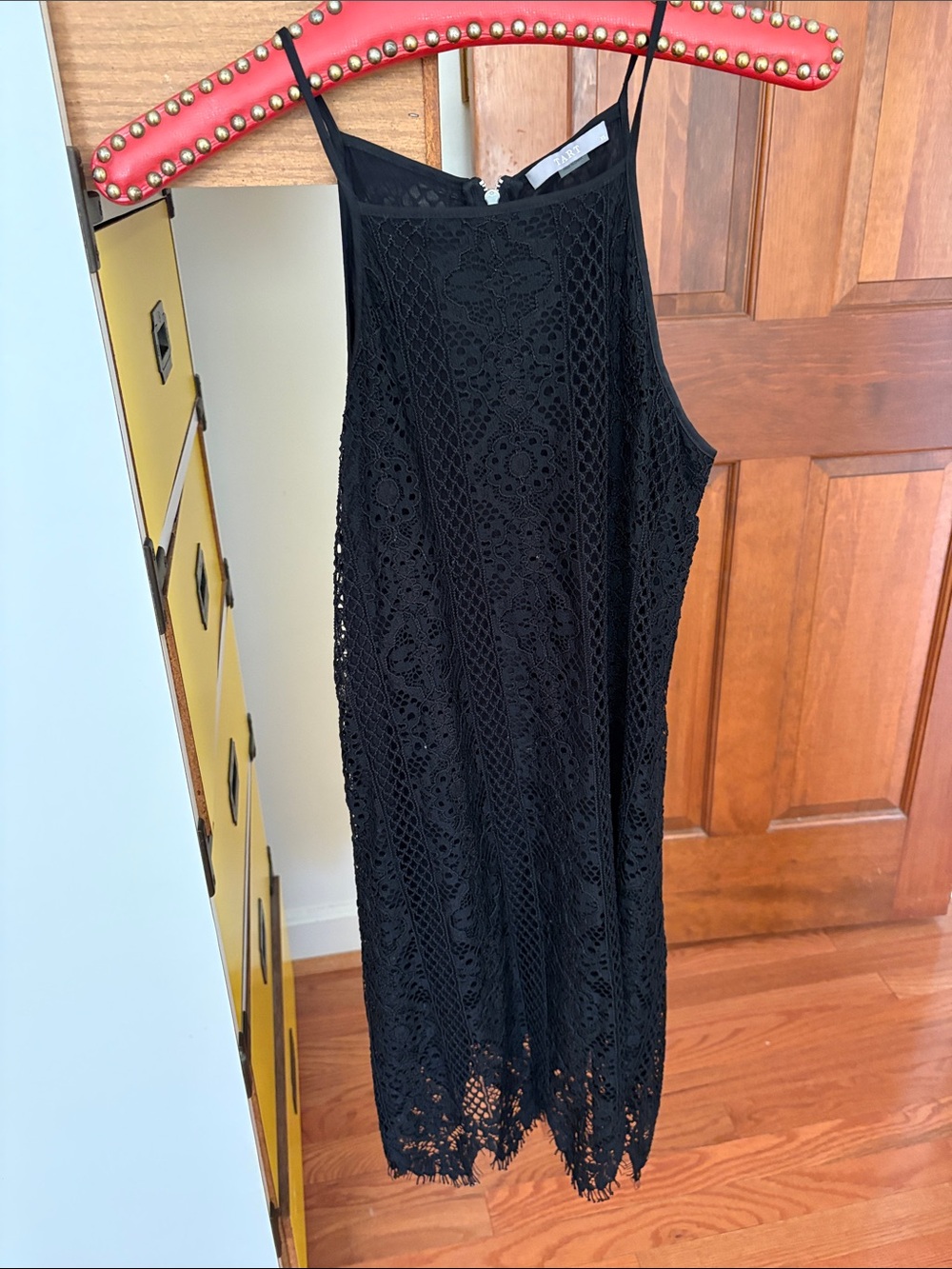 Tart Black Crochet Lace Halter Dress